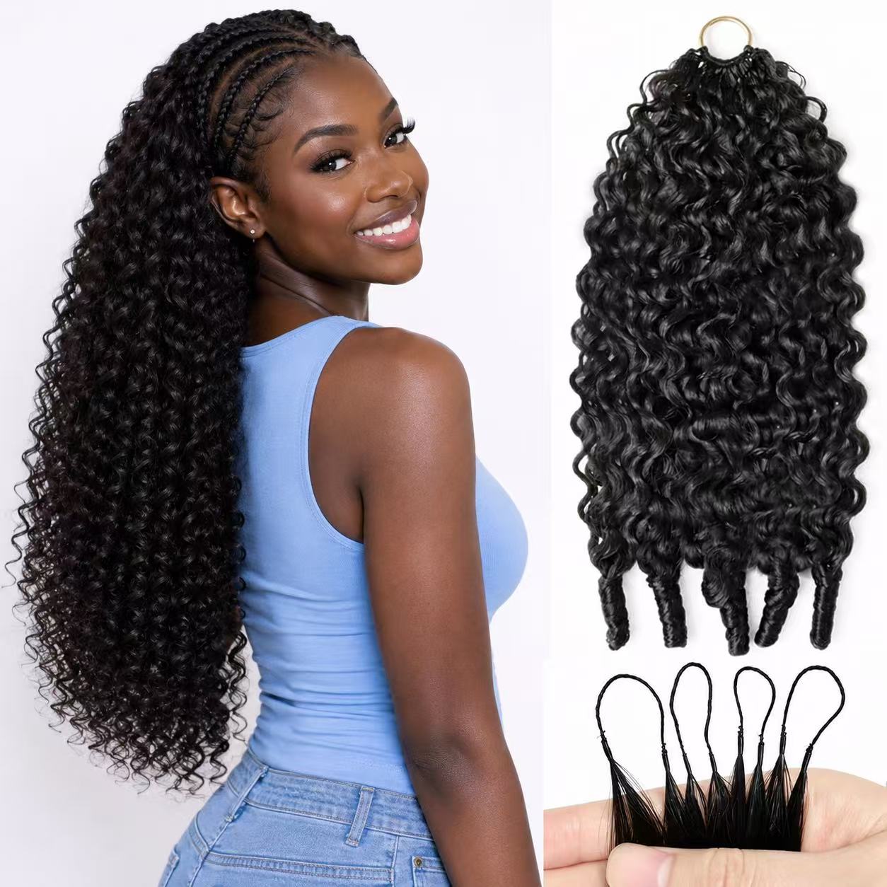 Feather Crochet Hair Virgin Human Hair Burmese Curl Silky Soft Crochet Hair Braids Natural Color