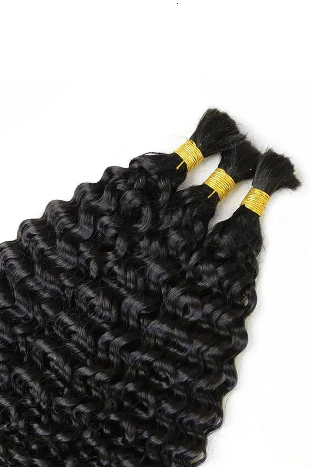 Boho Hair Bulk Virgin Remy Human Hair for Boho Braids, Spanish Wave Bulk for Braiding Bohemian Knotless Braids 100g #1B Natural Color