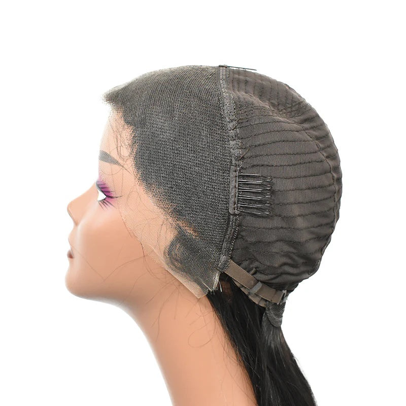 180% Density HD Lace 13x4 Lace Front Wig Straight Virgin Human Hair Natural Color Silky Soft Brazilian Hair Wigs