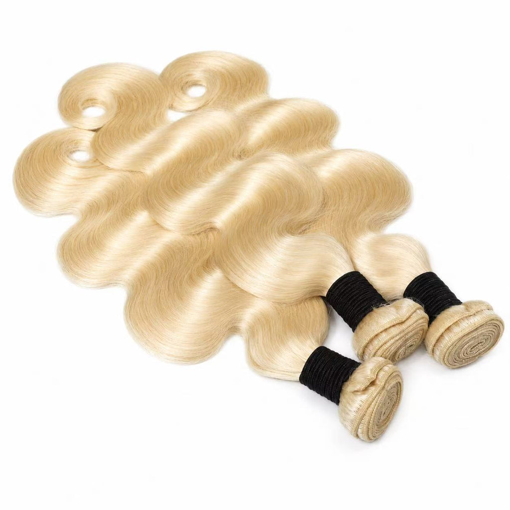 100% Virgin Human Hair Blonde Color #613 Body Wave Bundles Silky Soft Brazilian Hair Weft 100g