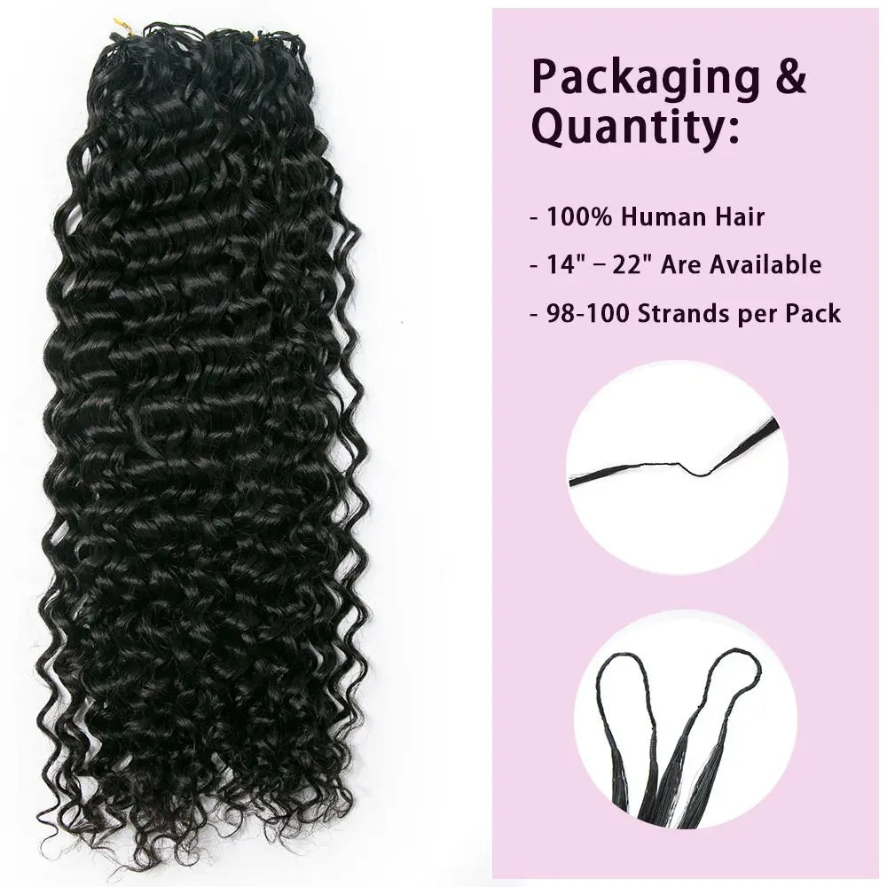 Feather Crochet Boho Hair  Virgin Human Hair Water Wave Silky Soft Crochet Hair Braids Natural Color