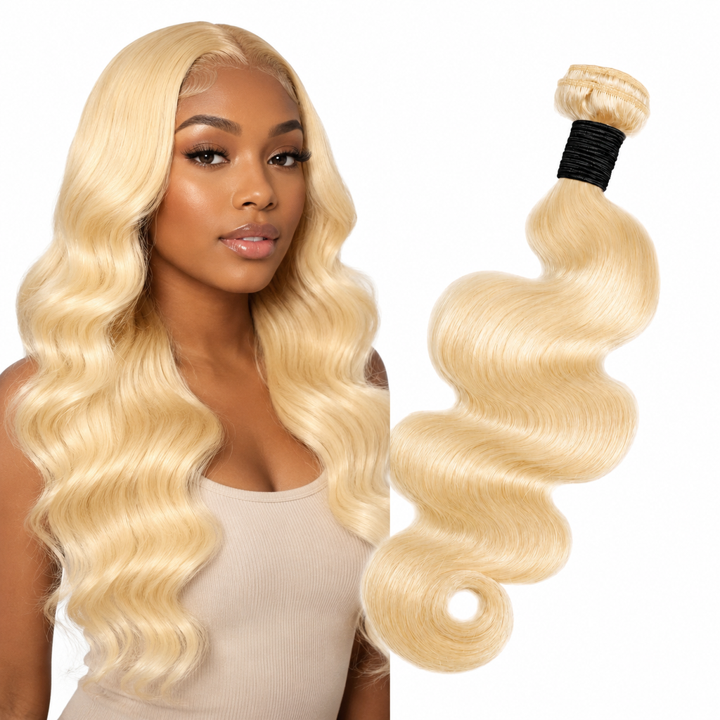 100% Virgin Human Hair Blonde Color #613 Body Wave Bundles Silky Soft Brazilian Hair Weft 100g