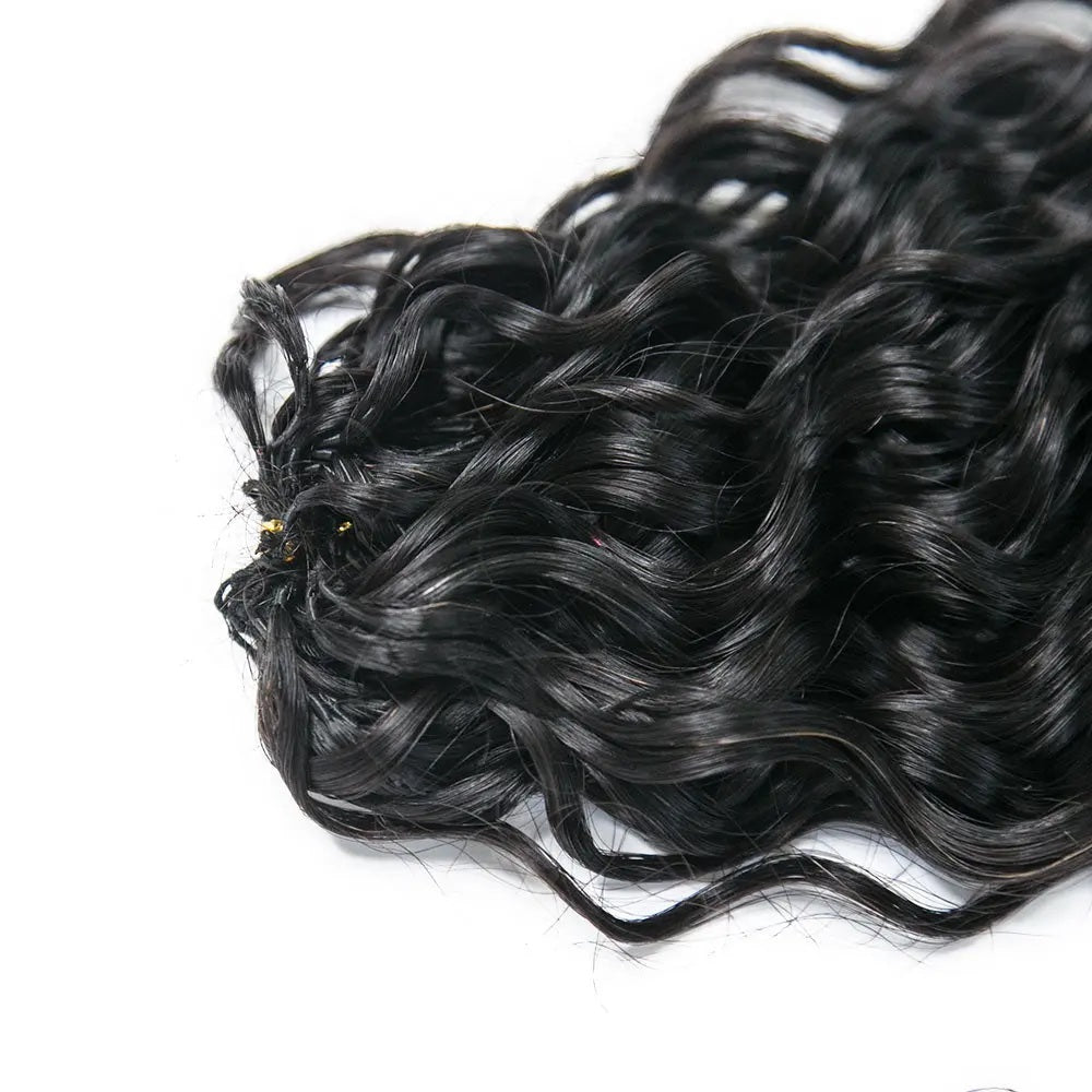 Feather Crochet Boho Hair  Virgin Human Hair Water Wave Silky Soft Crochet Hair Braids Natural Color
